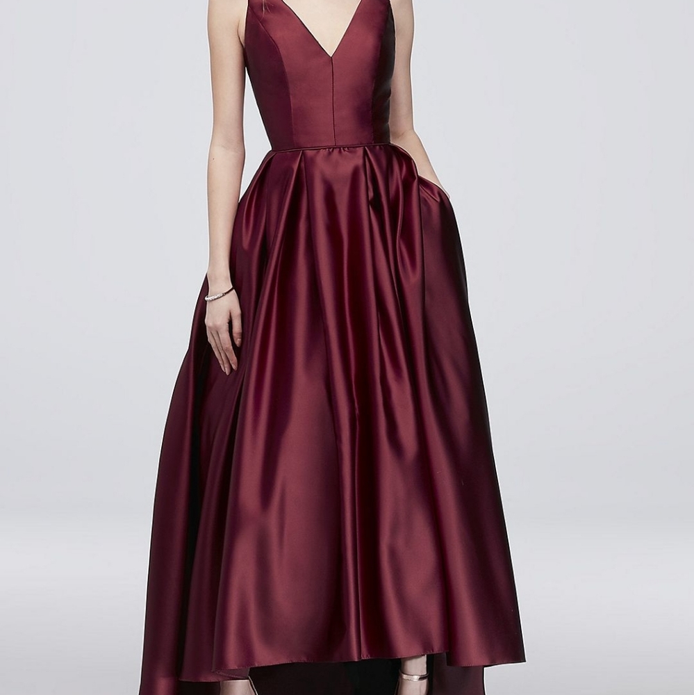 High low satin dress
